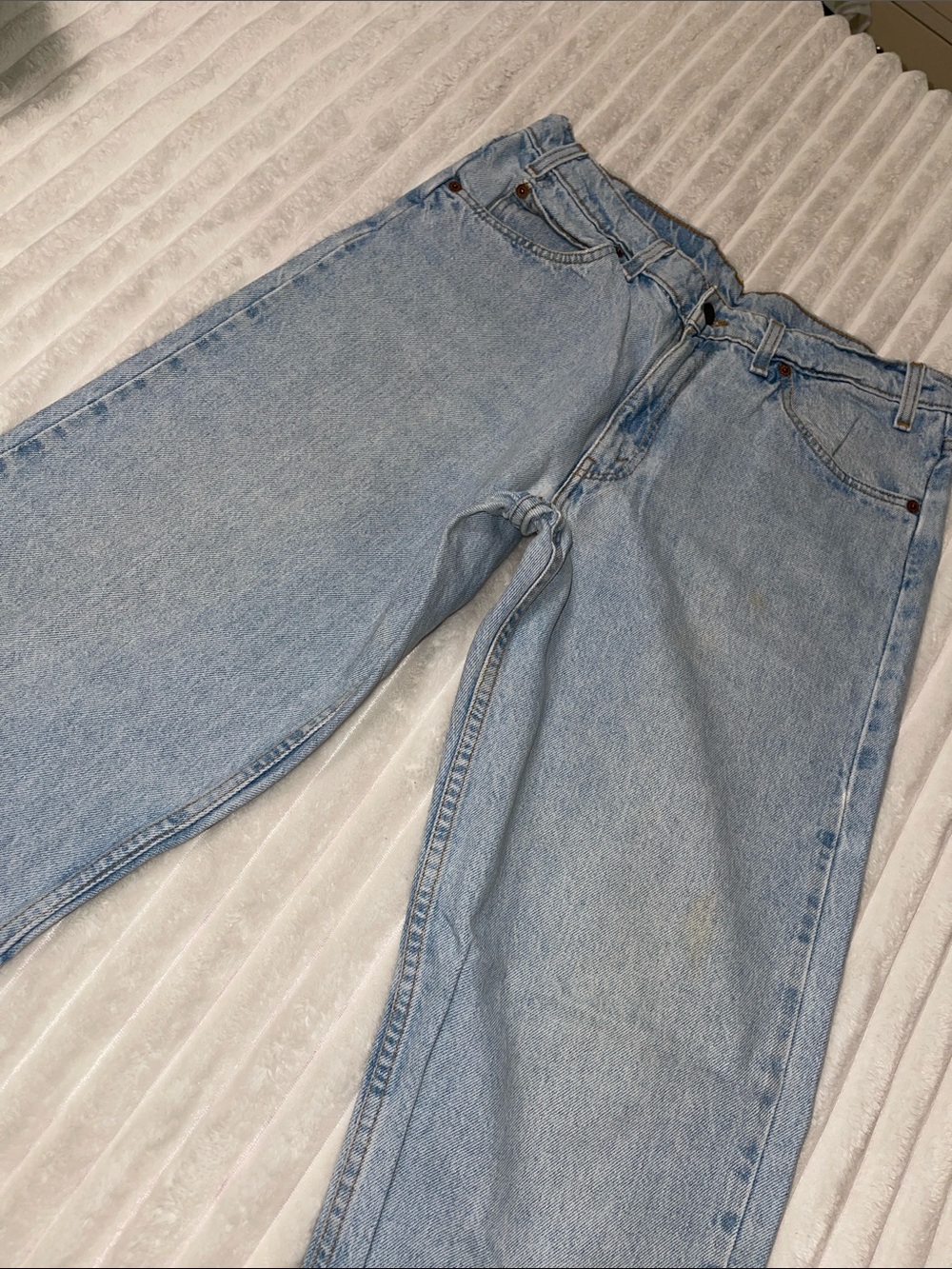 Levi's 550 Vintage Orange Tag Light Blue Straight Jeans | Size 34 - Picture 3 of 14